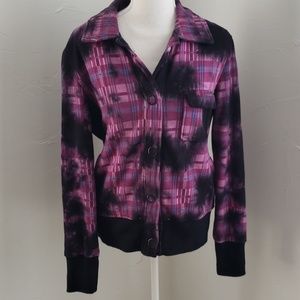 Roxy plaid flannel jacket sz L